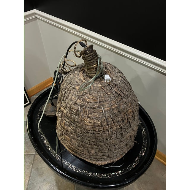 Farmhouse 1940s Pyrenees Woven Basket Pendant For Sale - Image 3 of 8