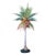 Extraordinary tall vintage palm tree sculpture handcrafted in wood carved and paint decorated with leaves, coconuts,...