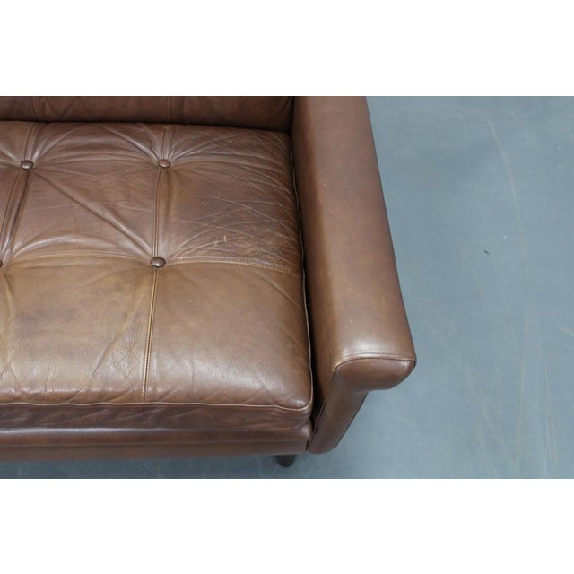 Wood Mid-Century Danish Two-Seat Leather Sofa by Svend Skipper, 1960s For Sale - Image 7 of 18