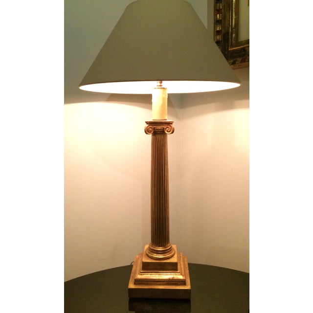 Gilt Ionic Table Lamp For Sale - Image 4 of 5