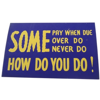 40s Paper Board Shop Sign For Sale