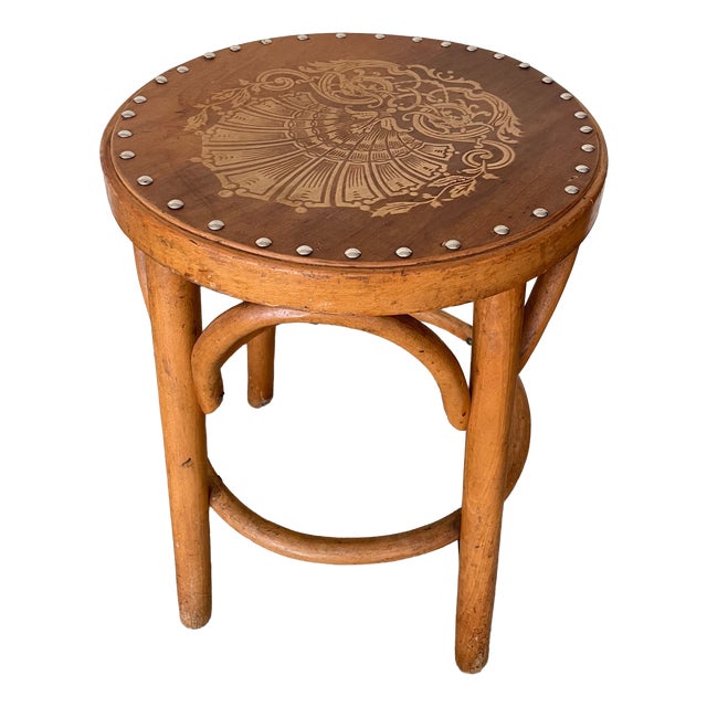Antique Art Nouveau Cafe Stool, 1890s For Sale