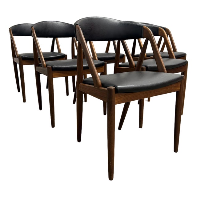 Set of 6 Kai Kristiansen Model 31 Danish Modern Teak Dining Chairs, Schou Andersen 1960's For Sale