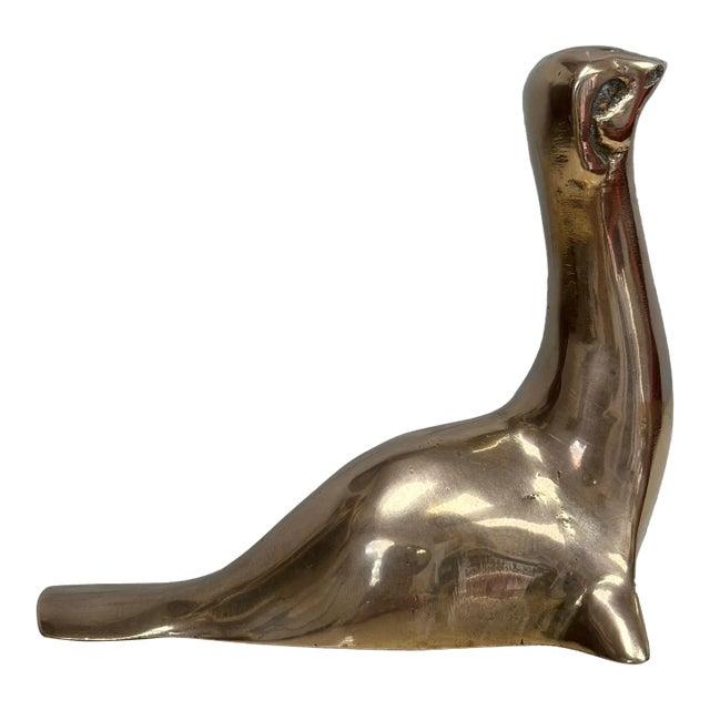 Vintage Brass Seal Figurine Paperweight For Sale