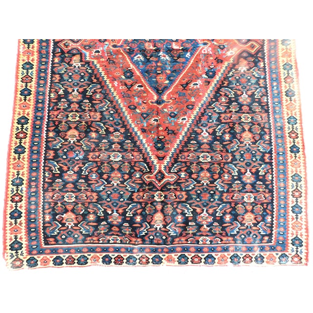 Antique Persian Bijar Flatwoven Kilim. 3'3"x 4'9" For Sale In Los Angeles - Image 6 of 10