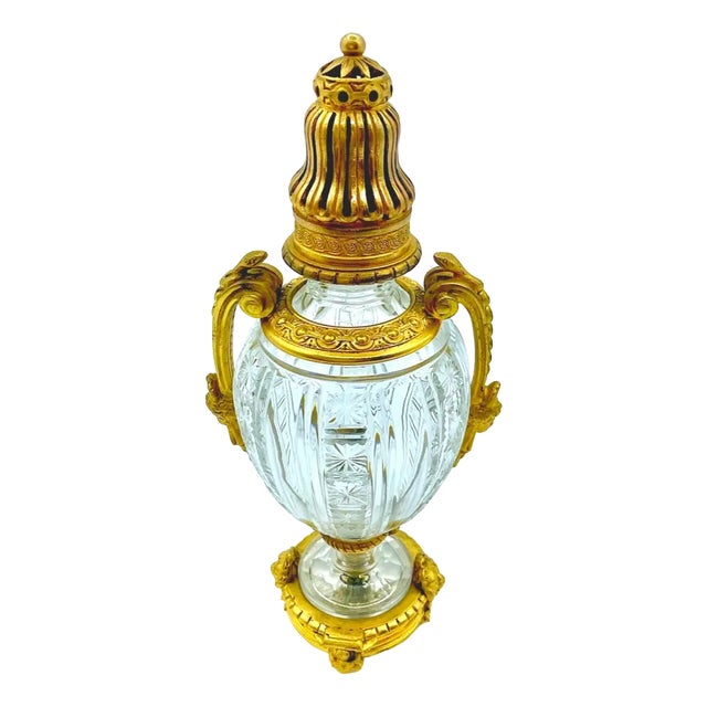 Musée Baccarat Perfume Bottle with Bronze Double Handles For Sale