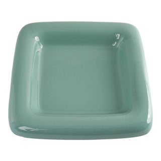 Vintage Haeger Green Square Catchall Tray For Sale