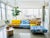 Dimensions one module : Height: 68 cm (Seat height: 30 cm) Depth: 97 cm Width: 97 cm Condition: Used ( the sofa was...