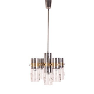 Ceiling Light in Metal and Glass by Gaetano Sciolari, 1970s For Sale
