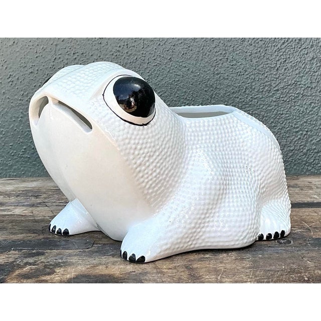 Vintage Mottahedeh Glazed Ceramic Hobnail Frog For Sale - Image 10 of 12