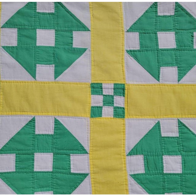 20Thc Antique Quilt, Hole in the Barn Door Quilt For Sale - Image 4 of 7