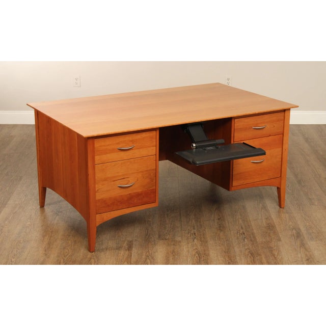 Modern Shaker Style Solid Cherry Executive Writing Desk For Sale - Image 4 of 12