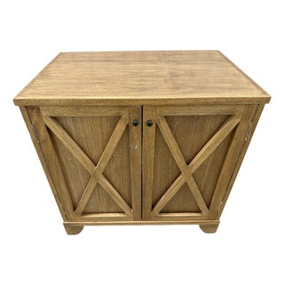 Pair of Oly Studio Roberts Bedside Hardwood 2 Door Tables For Sale