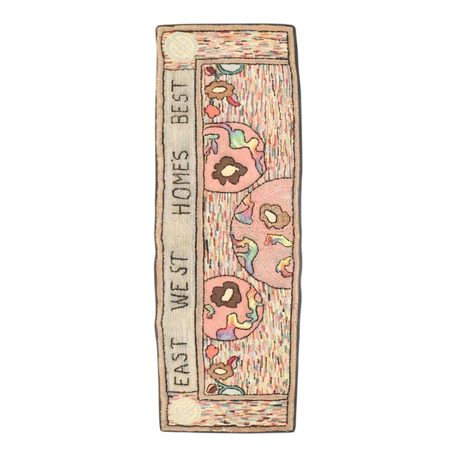 Vintage American Hooked East West Runner - 2'2" x 6'10" For Sale
