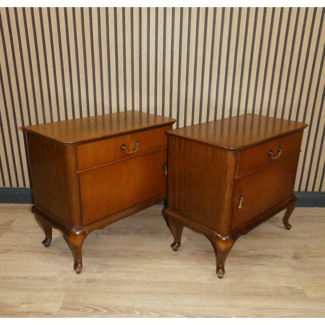 Wood Chippendale Style Bedside Tables in Wood, 1950s, Set of 2 For Sale - Image 7 of 16