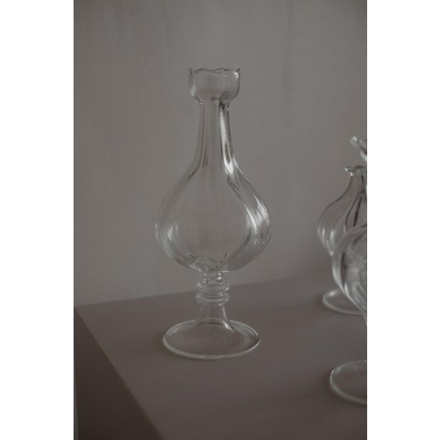 Glass Fluted Glass Vases, Set of 3 For Sale - Image 7 of 9