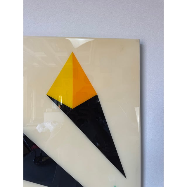 Two Pyramids — Contemporary Mixed Media Geometric Wall Art, Signed & Dated 2022 For Sale In Miami - Image 6 of 12