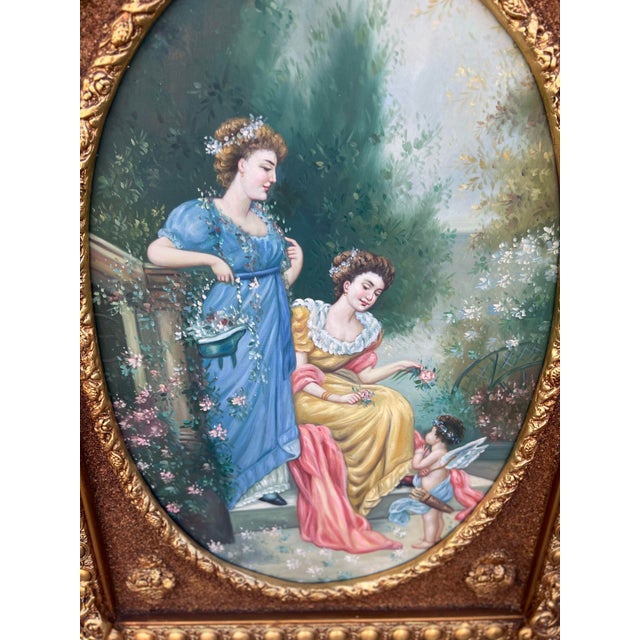 1960s Oil Painting on Canvas Gold Leaf Framed in Gold Leaf For Sale - Image 4 of 4