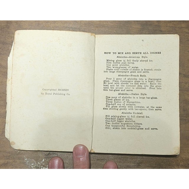 Classic 1920, “Bartender’s Guide to Cocktails” For Sale In Charlotte - Image 6 of 10