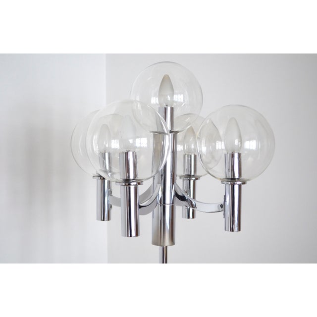 1960s Chrome and Glass Floor Lamp from Kaiser Leuchten, 1960s For Sale - Image 5 of 10