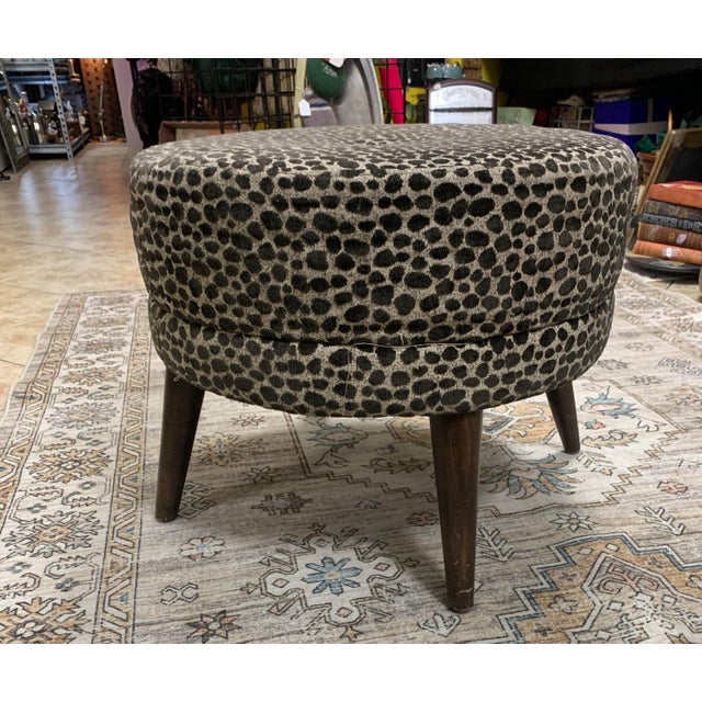 1960s Mid-Century Upholstered Ottoman Accent Stool For Sale In San Francisco - Image 6 of 6