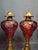Pair Antique Bohemian Cranberry Cut-to-Clear Kerosene Lamps Marble Base P&a Eagle For Sale - Image 12 of 15