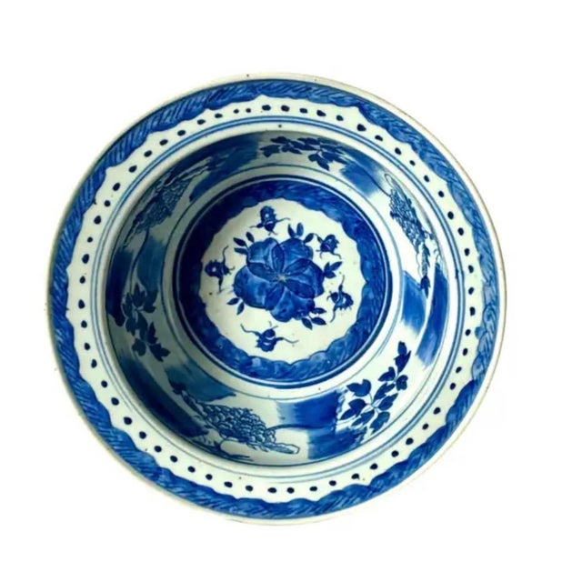 Chinese Canton Blue and White Porcelain Bowl For Sale - Image 4 of 10