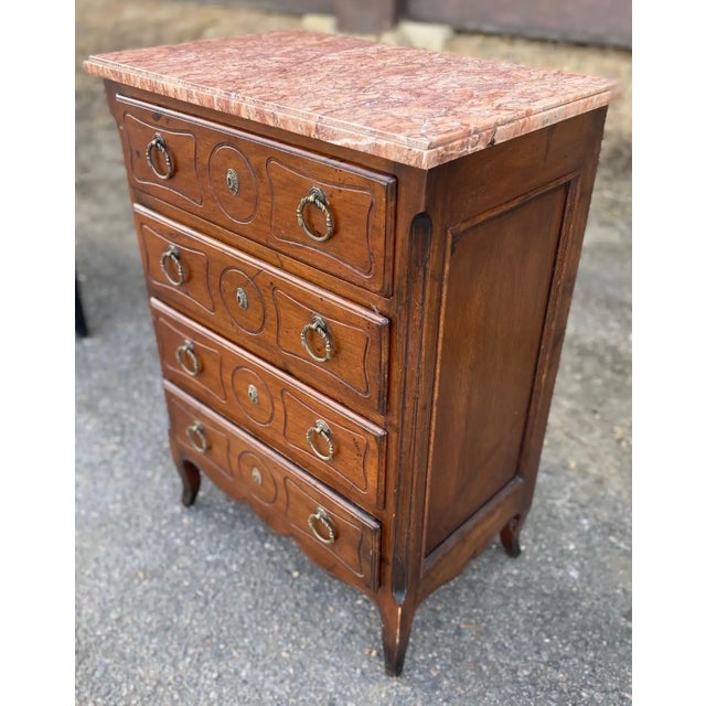 19th Century French Marble Top Bedside Chest For Sale - Image 4 of 6