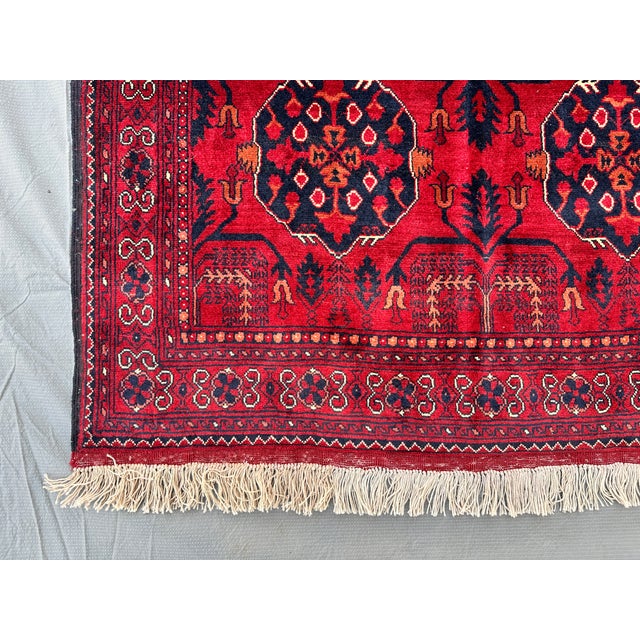 Afghan Khal Mohammadi Biljik Wool Rug, Mazar - 6'1" X 3'5" For Sale - Image 12 of 12
