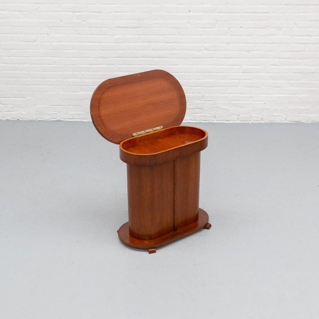 Brown Dutch Art Deco Hinged Top Side Table, 1920s For Sale - Image 8 of 18