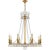 Regency Large Chandelier in Hand-Rubbed Antique Brass with Seeded Glass Designer: Joe Nye Fixture Height: 33.5" Canopy:...