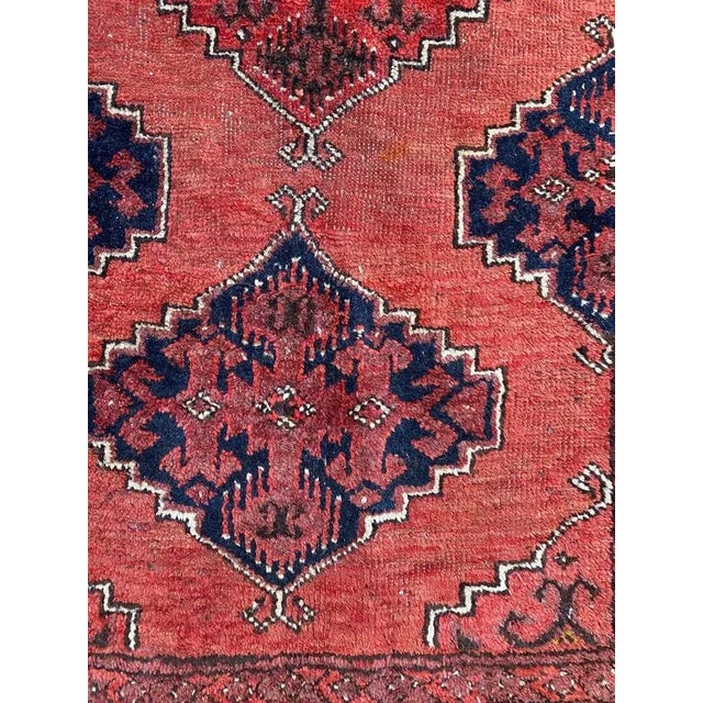 Red Vintage Wool Turkmen Rug For Sale - Image 8 of 15