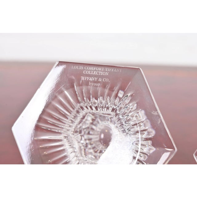 Tiffany & Co. Clear Crystal Candlesticks, Pair For Sale - Image 11 of 12