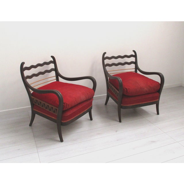 Mid-Century Armchairs by Paolo Buffa, 1940s, Set of 2 For Sale - Image 6 of 6