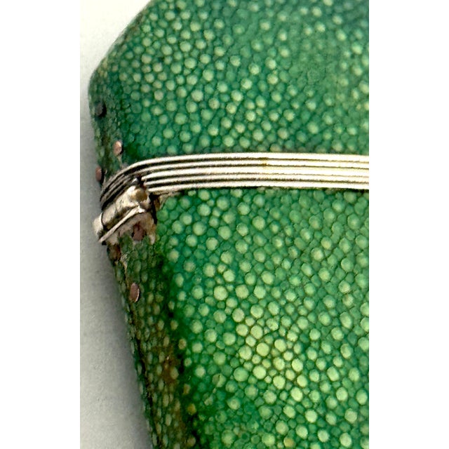 18th Century Green Shagreen and Silver Eyeglass Case with Monogram For Sale - Image 13 of 18