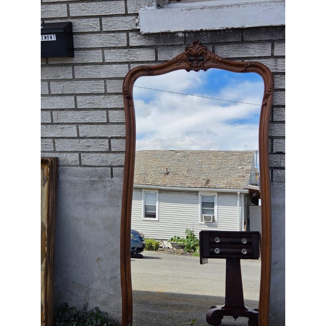 19th Century French Walnut Hallway Mirror. For Sale In Philadelphia - Image 6 of 16