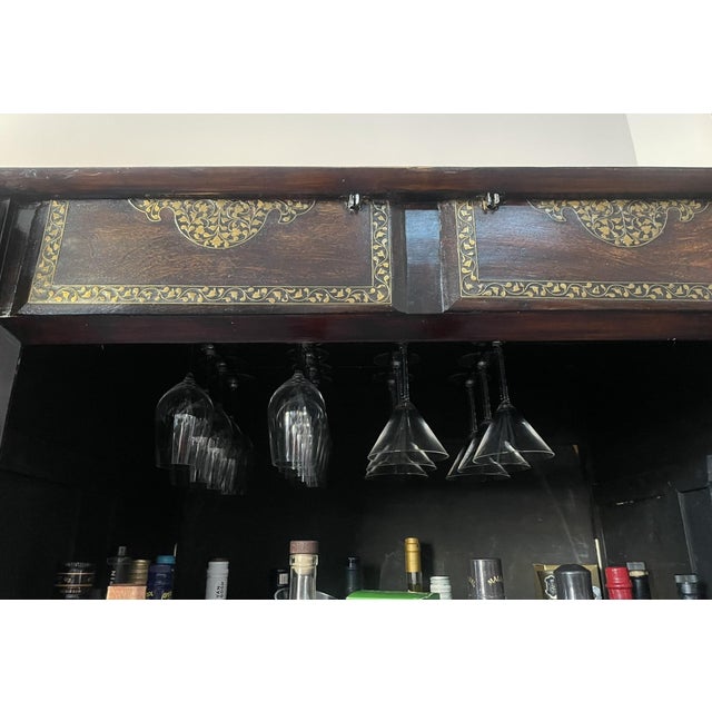1970s Mahogany Bogart Chest With Brass Inlay For Sale - Image 14 of 18