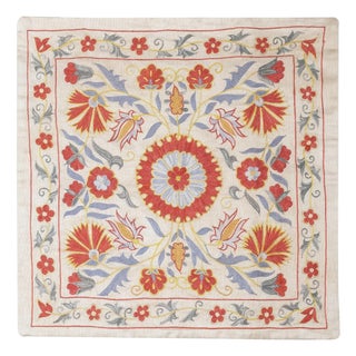 20"x20" 100% Silk Cushion Cover. Modern Lace Pillow. Embroidered Toss Pillow For Sale