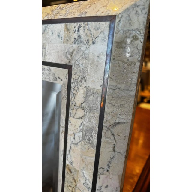 Late 20th Century Maitland-Smith Tessellated Stone Wall Mirror For Sale In Boston - Image 6 of 11