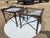 Vintage Attributed to Matiland Smith Nail Head Leather and Glass End Side Tables À Pair For Sale - Image 9 of 18