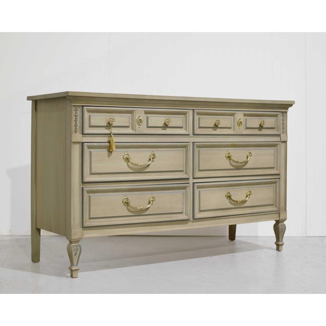 French Mid Century French Louis Style Dresser by Dixie For Sale - Image 3 of 15