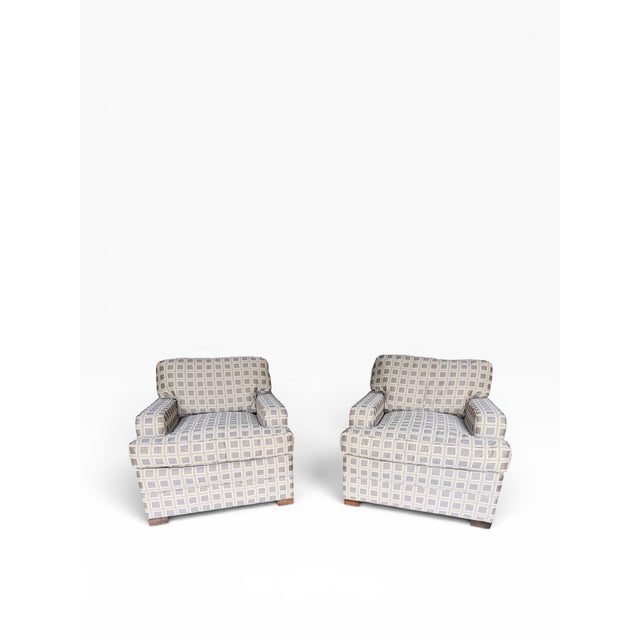Custom Lounge Chairs & Rolling Ottomans From the Estate of Larry Lucchino – Set of 4 For Sale - Image 11 of 17