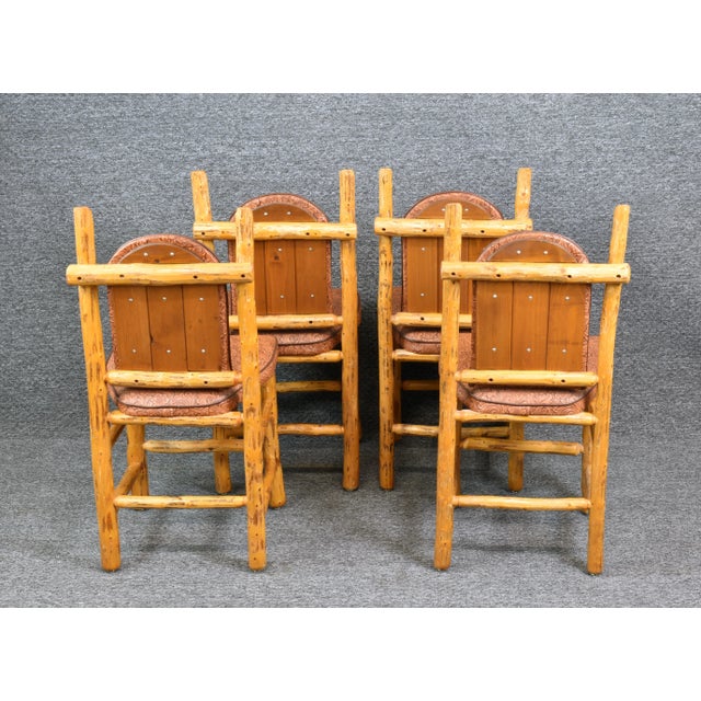 1950s Rustic Cedar Log Dining Side Chairs - Set of 6 For Sale - Image 6 of 12