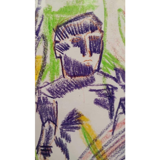 Sandro Chia, Untitled, 1999, Mixed Media on Cardboard, Framed For Sale - Image 6 of 11