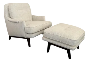 Mid-Century Modern Lounge Chair Ottoman Set by Roger Sprunger for Dunbar