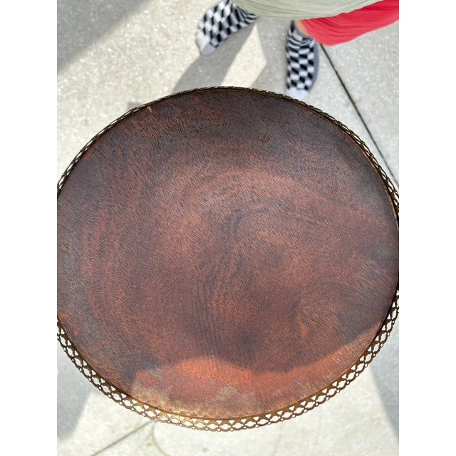 2000 - 2009 Baker Mahogany Plant Stand With Brass Gallery For Sale - Image 5 of 7