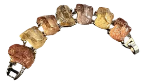 1970s Warm Hues Synthetic Quartz Stones Italian Bracelet