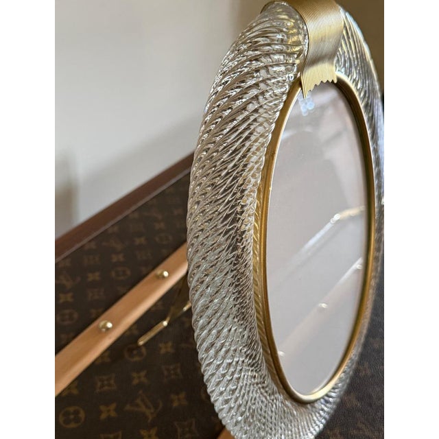 Glass Oval Murano Glass Photo Frame, 2000s For Sale - Image 7 of 14