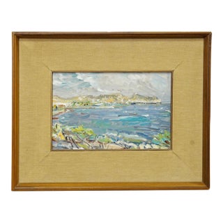 Alexander Michael Oil Painting of a Coastal Landscape in Moreira, Spain 1986 For Sale