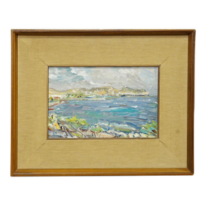 Alexander Michael Oil Painting of a Coastal Landscape in Moreira, Spain 1986